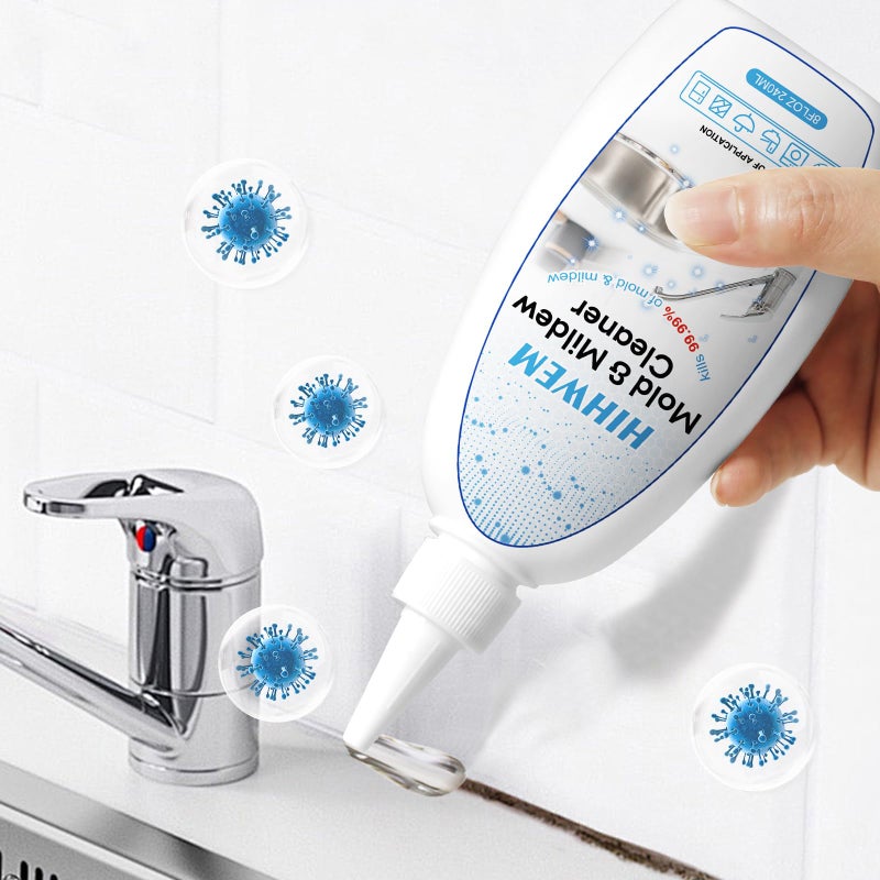 HIHWEM Mold Mildew Remover Gel Washing Machine Cleaner Grout Cleaner Household Stain Remover Gel for Home Sink Kitchen Showers 8 fl.oz - Image 1